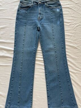 Kensie Blue Flared Seam-Front Jeans
